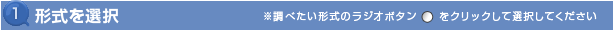 1 形式を選択 ※調べたい形式を選択して下さい